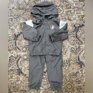 NWOT Body Glove Gray Hooded Waterproof Tracksuit with White Accents